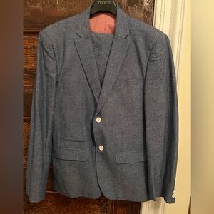 EDGE by WD.NY Men’s Blue Linen Suit